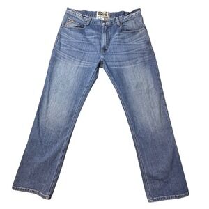 Ariat M2 Jeans Mens 38x32 Blue Relaxed Boot Cut Denim Stretch Medium Wash
